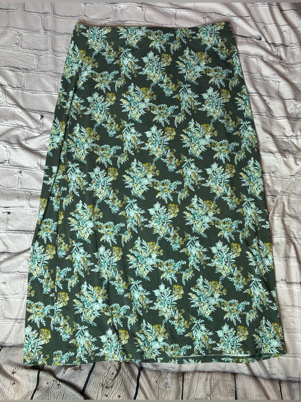 Modern Minimalist Floral Boho Cottagecore Prairie Grannycore Maxi Skirt Sz M GUC